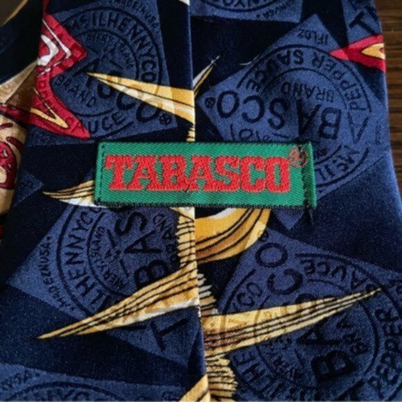 Vintage Tabasco 100% Silk Sun Tie - Picture 2 of 6